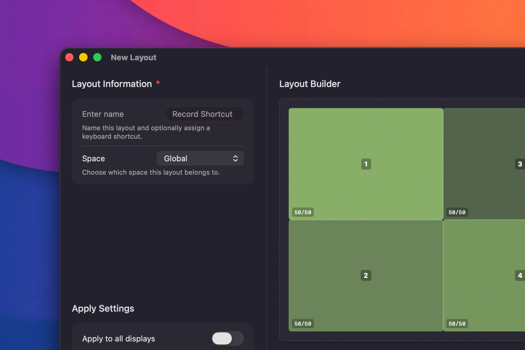 Custom layout editor